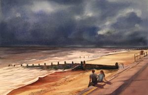 Sitting on the Promenade, Southwold