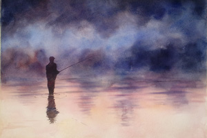 Misty Morning Fishing 76x60